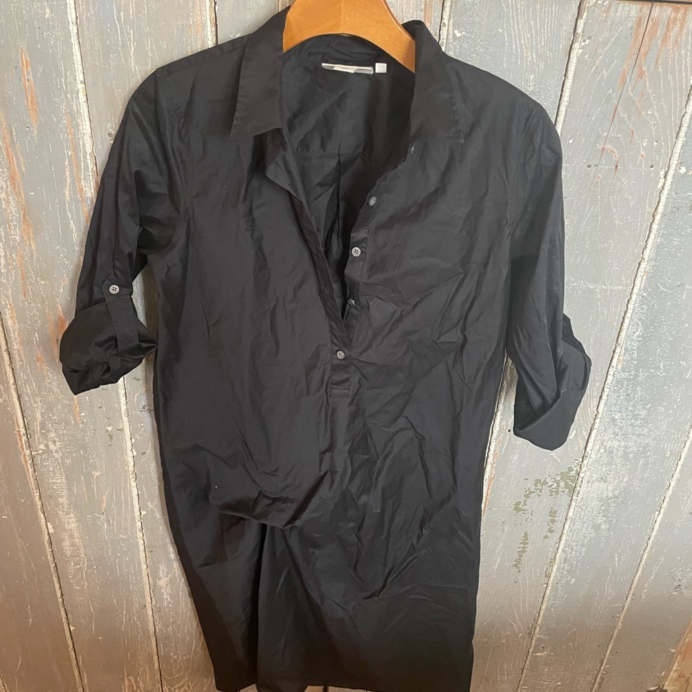 Pure DKNY Black Button-Up Shirt Dress
